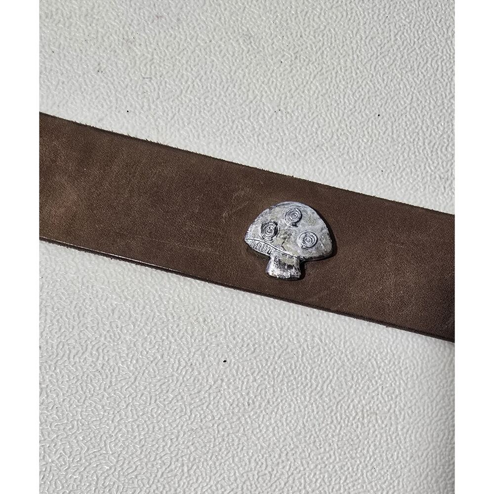 Hipwear Women's M Belt Vintage Studded Mushrooms Brown Genuine Leather - Picture 7 of 11